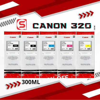 CANON 320 Tintas Canon PFI-320MBK PFI-320BK PFI-320C PFI-320M PFI-320Y 300ml - Imagen 1