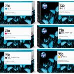 Cartuchos de Tinta HP 730 - 300ml P2V68A Cian, P2V69A Magenta, P2V70A Amarillo, P2V71A Negro Mate, P2V72A Gris, P2V73A Negro Fotográfico.