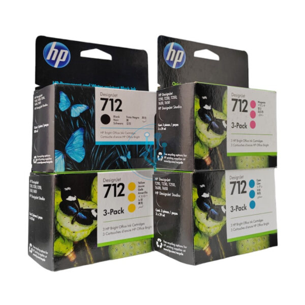 TINTA HP 712 PARA T210/T230/T250 TRIPACK AMARILLO T210/T230/T250 PACK DE 3 UNDS