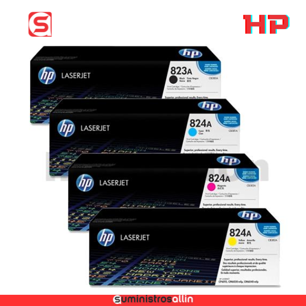 HP 824A Tóner CB380A HP 823A Negro LaserJet CP6015 - Imagen 1