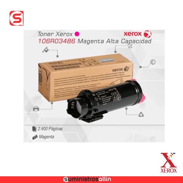 XEROX 6510 Tóner 106R03486 Xerox Magenta - Imagen 1