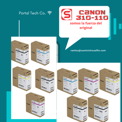 canon 310 y 110 PFI-310 tinta (paquete de 5, negro mate, cian, magenta, amarillo, negro) ( 110 ) - Imagen 1