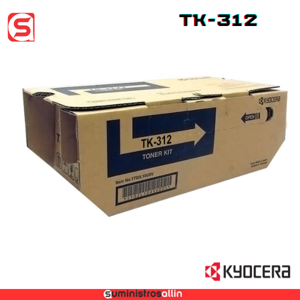 tk 312 Cartucho de Tóner Kyocera TK-312 Negro, 12.000 Páginas - Imagen 1