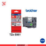 Cinta Brother TZE-S951 Negra Sobre Plata Mate 24mm
