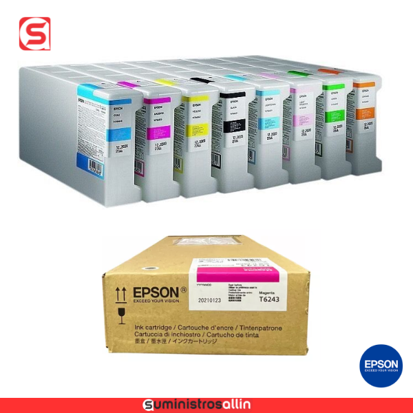 ep 6243 Tinta Epson T624300 Magenta, cyen, yellow, negra T6243, 950Ml - Imagen 1