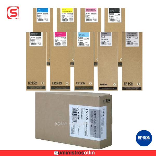 ep t6369 Negro, magenta, cyan, yellow cyan claro T6369, 700Ml - Imagen 1