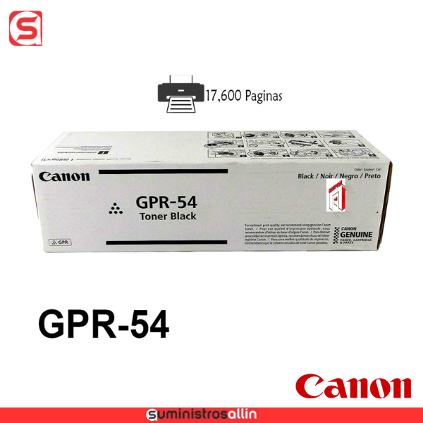 gpr 54 TONER CANON GPR-54 BLACK 17,600 PAGINAS – ORIGINAL - Imagen 1