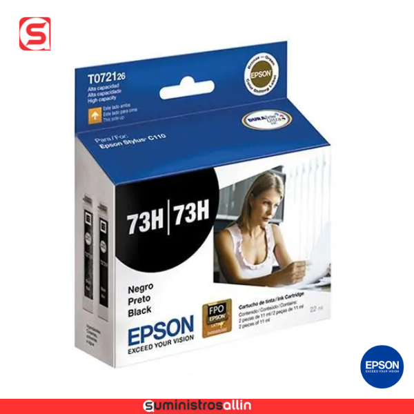 t. 73H Tinta Epson T072126-AL Negro 73H, Dual - Imagen 1