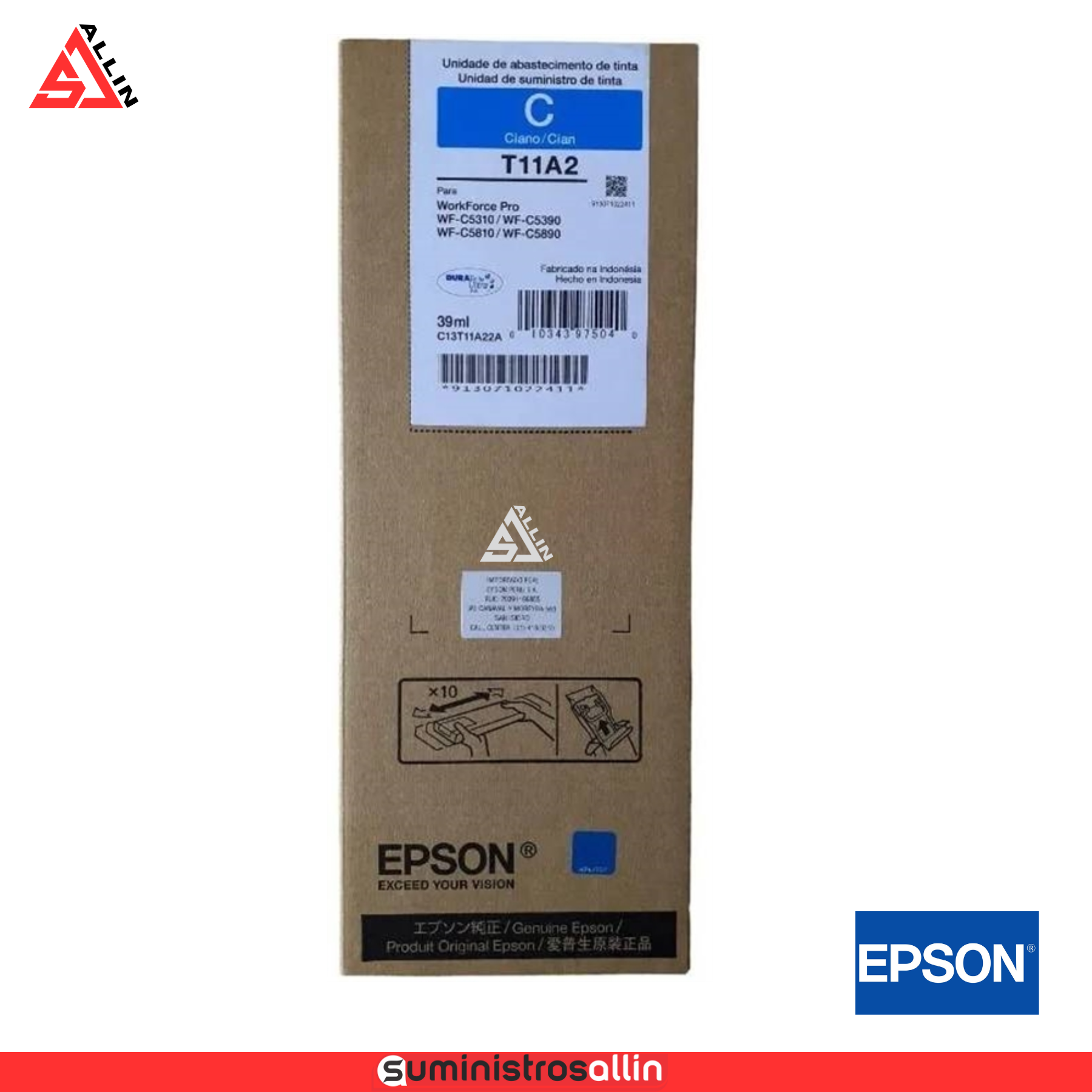 epson T11A2 Tinta Epson T11A220-AL Cyan C5810, C5310, C5890 Original - Imagen 1