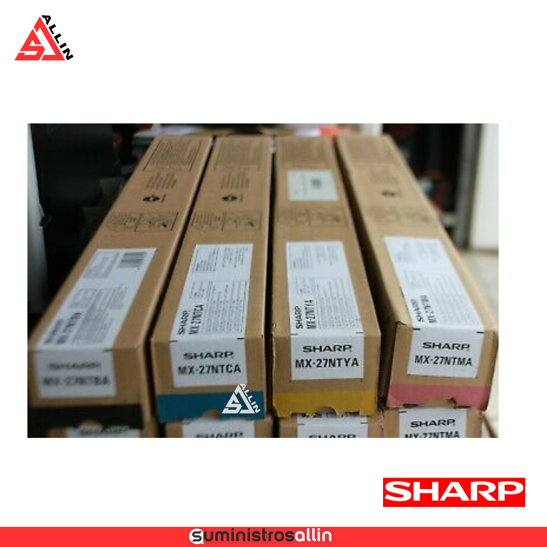 mx 27nt MX-27NTBA, MX-27NTCA, MX-27NTMA, MX-27NTYA Genuine OEM 4-Pack (Black, Cyan, Yellow, Magenta) - Imagen 1