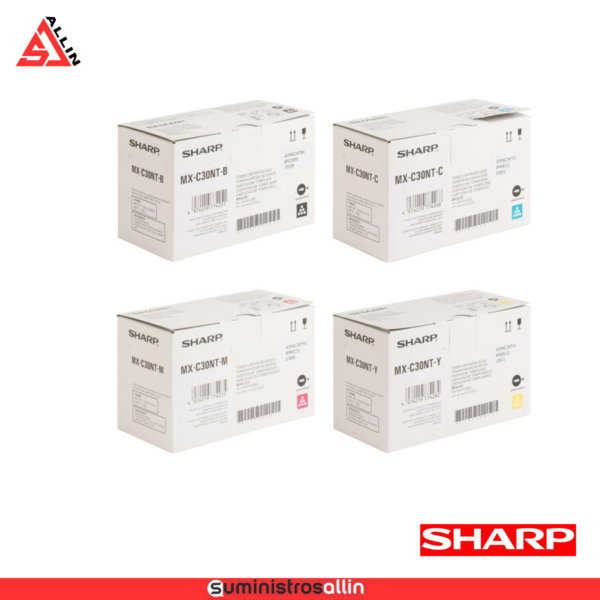 TONER SHARP MX C30NTB Black, magenta, yellow, cyan