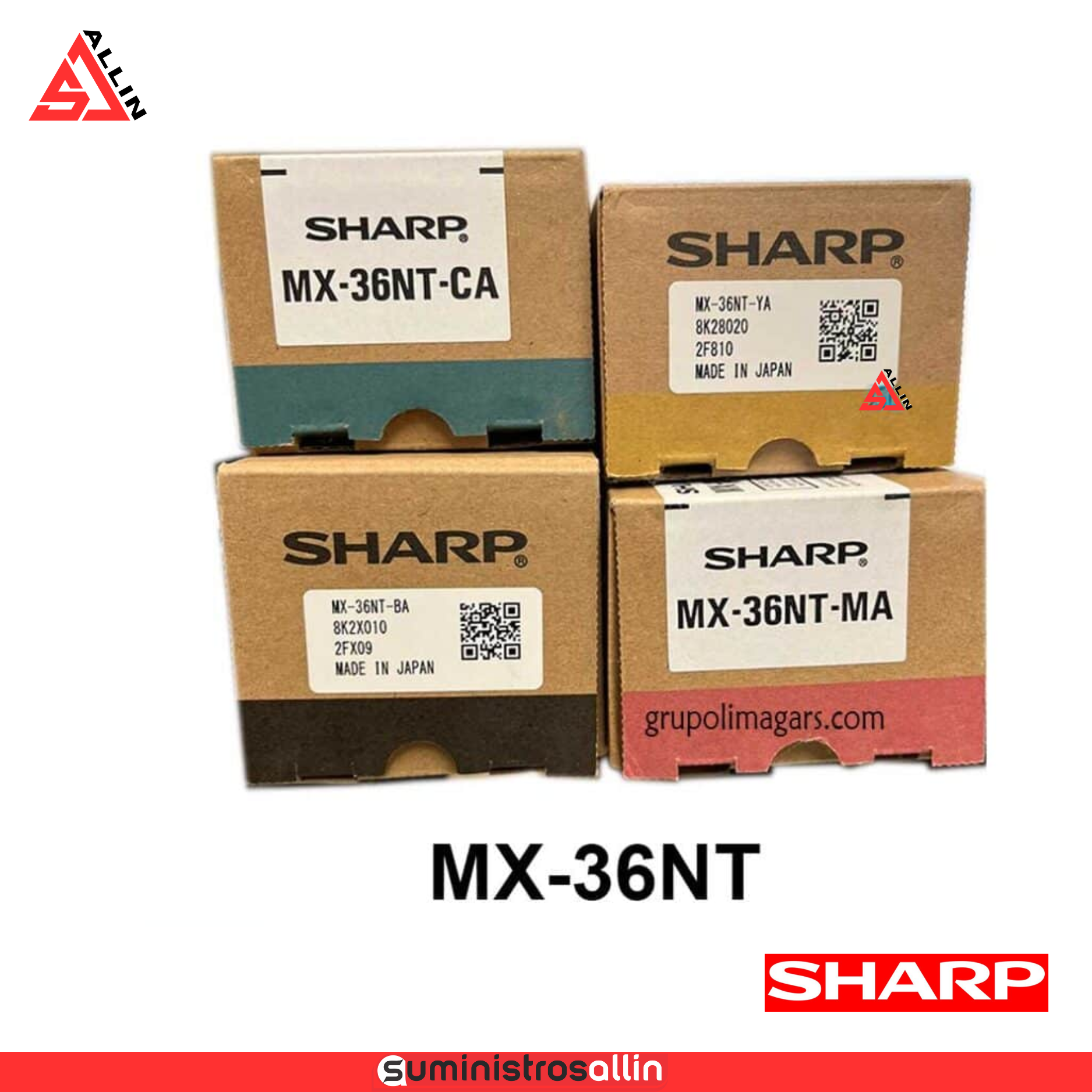 mx c36 Toner Sharp MX-36NTCA Cyan MX-2615N 3110N Original - Imagen 1