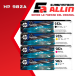 Tinta Hp T0B23A 982A magenta,Cyan, yellow, matte blak Original