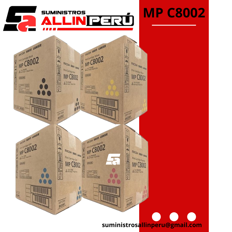 C8002 Toner para Ricoh MP C8002 MAGENTA, CYAN, YELLOW, BLAK - Imagen 1