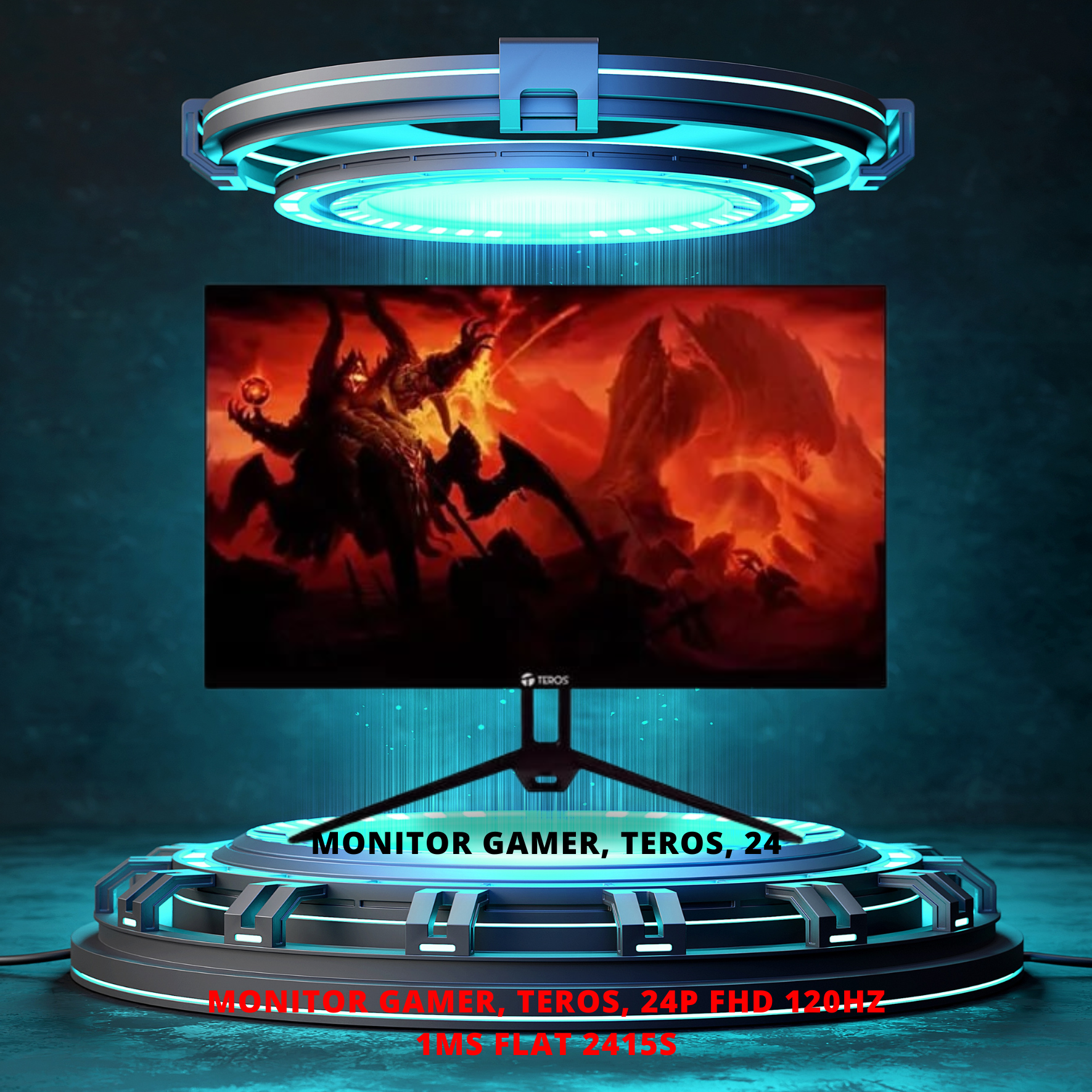 MONITOR 24 PUL. MONITOR GAMER, TEROS, 24P FHD 120HZ 1MS FLAT 2415S - Imagen 1