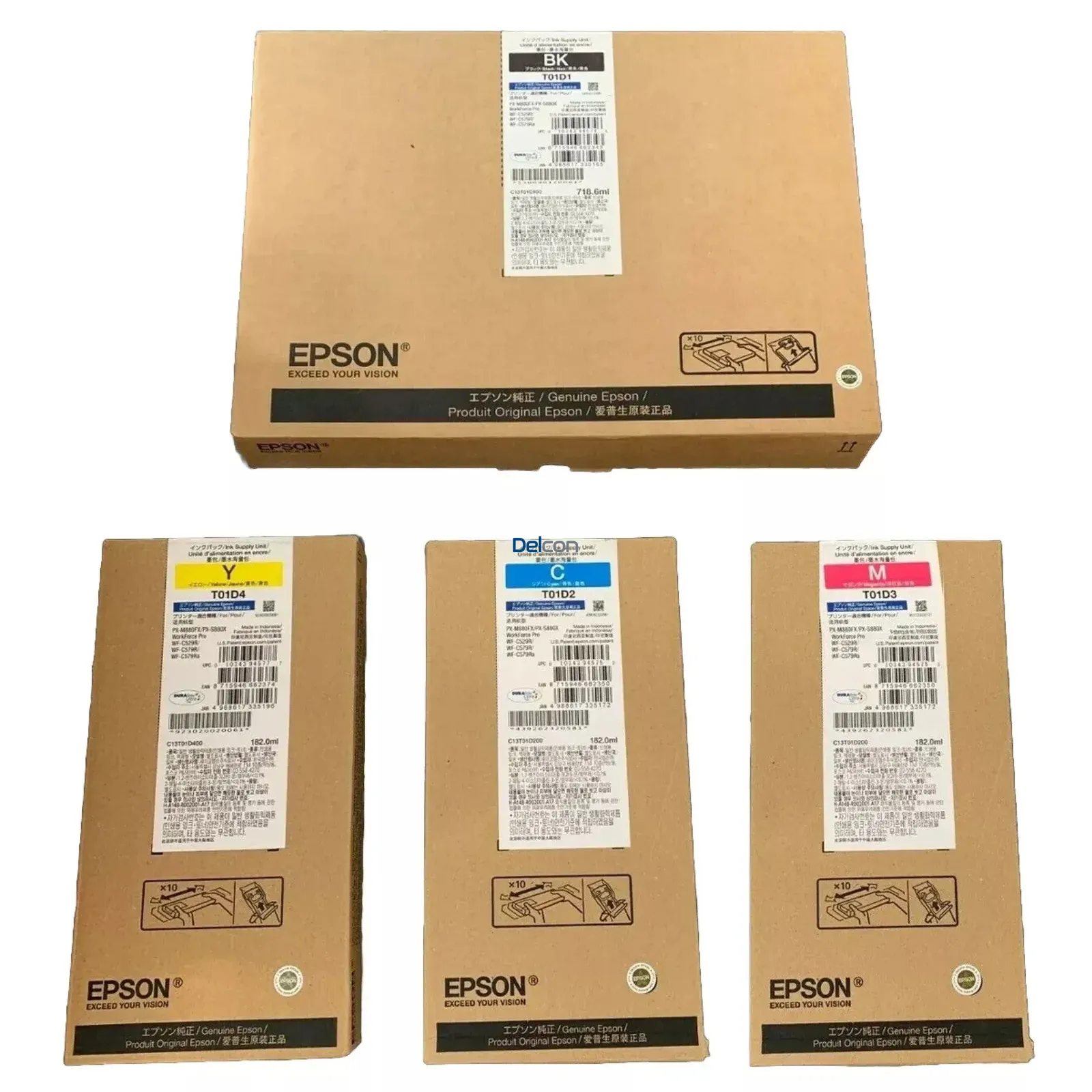 TINTA T01D Juego De Tintas Epson T01D Pro WF-C529R / C579R Color Negro Cyan Magenta Amarillo - Imagen 1